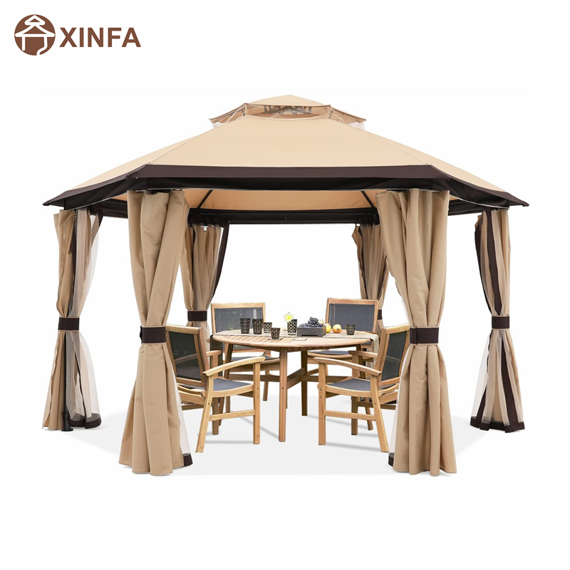 10 \\\\ \'x10 \\\\\' gazebos for patios屋外六角形ガゼボネットとプライバシーカーテン